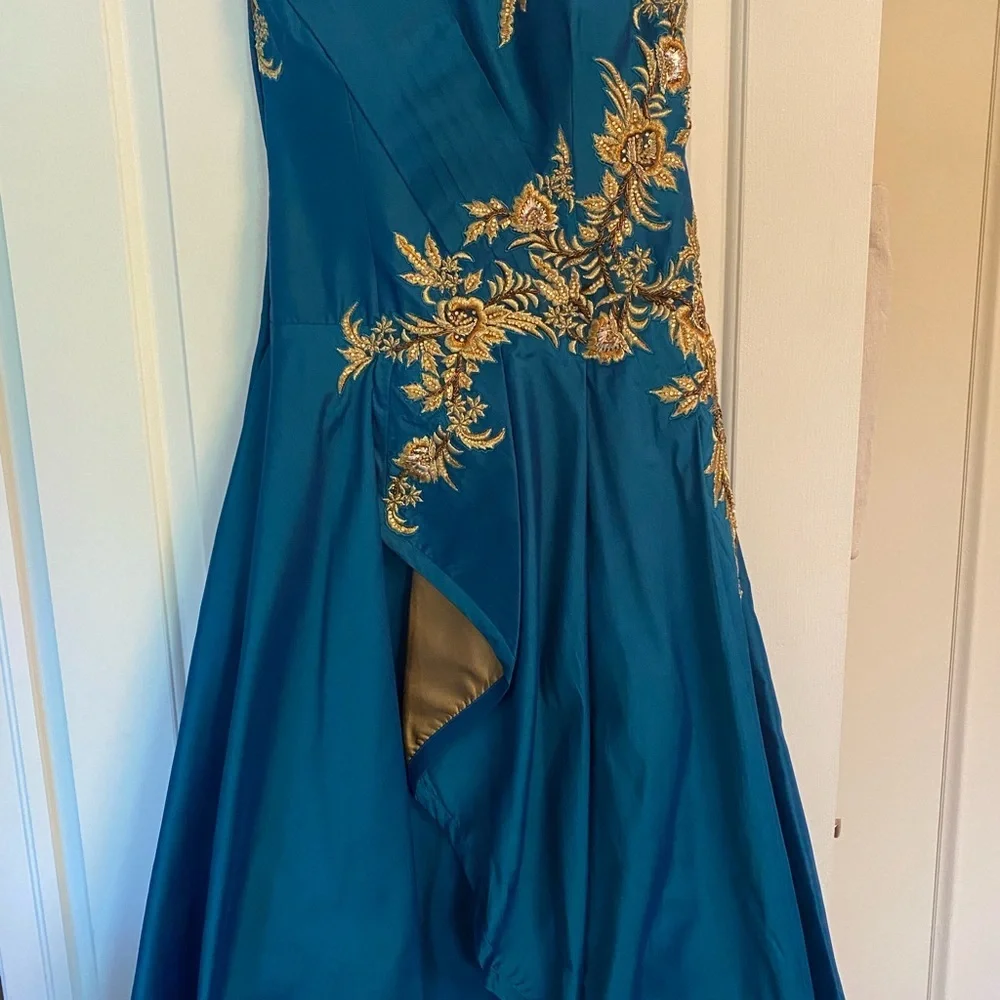 HOST PICK Teal and gold gown - Picture 6 of 9